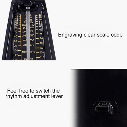 Piano Guitar Drum Violin Zither Universal Mechanical Metronome, Classic Version(Black) - String Instrument Accessories by buy2fix | Online Shopping UK | buy2fix