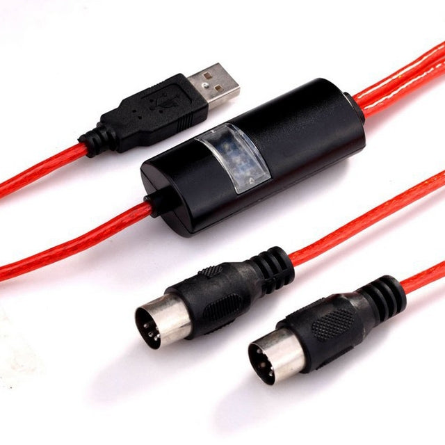 WERSI UM-18 USB MIDI Cable MidiPort Midi Cable Electric Piano Electronic Drum Music Editing Line, Length: 2m(Red) by buy2fix