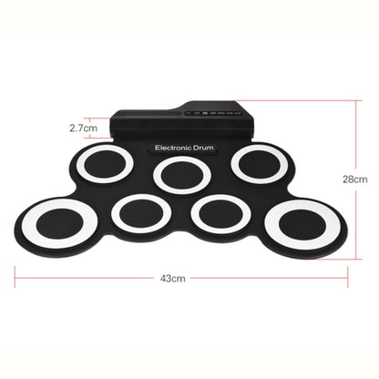 Portable Silicone Hand Roll USB Electronic Drum(Black) - Percussion Accessories by buy2fix | Online Shopping UK | buy2fix