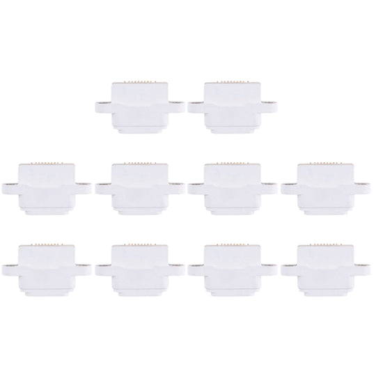 Connecteur de port de charge 10 PCS pour iPad mini / mini 2 / mini 3 (blanc)