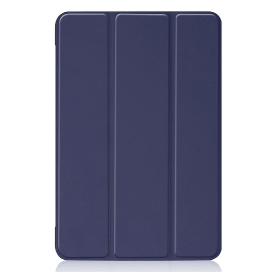 Custer Texture Horizontal Flip Smart PU Leather Case for iPad Mini 4 / Mini 5, with Sleep / Wake-up Function & Three-folding Holder (Blue) - Apple Accessories by buy2fix | Online Shopping UK | buy2fix