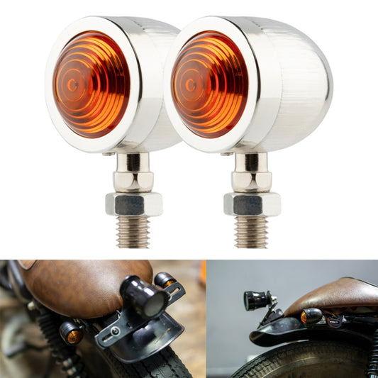 1 Pair KC801 12V Modified Universal Motorcycle LED Turn Signal (Silver) - Turn Signal by buy2fix | Online Shopping UK | buy2fix