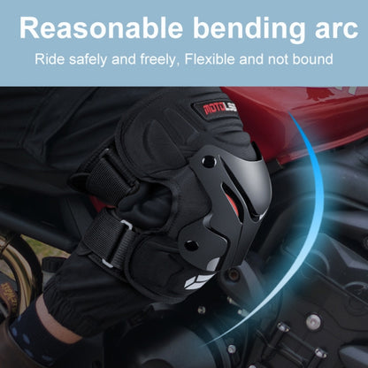 Motolsg 4 in 1 Knee Pads Elbow Pads Outdoor Sports Hiking Ski Motorcycle Bicycle Riding Protective Gear with Reflective Strip (Black) by buy2fix