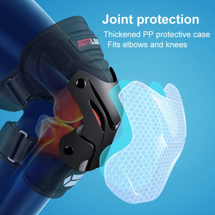Motolsg 4 in 1 Knee Pads Elbow Pads Outdoor Sports Hiking Ski Motorcycle Bicycle Riding Protective Gear with Reflective Strip (Black) by buy2fix