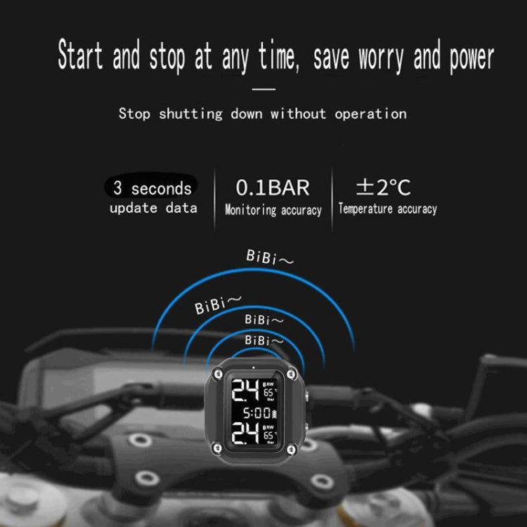 M4 Motorcycles Tire Pressure Monitor with Holder (Black) by buy2fix