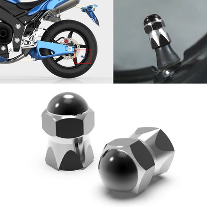 2 PCS Motorcycles Gas Cap Mouthpiece Cover Tire Cap Tire Valve Caps (Black) - Replacement Parts by buy2fix | Online Shopping UK | buy2fix