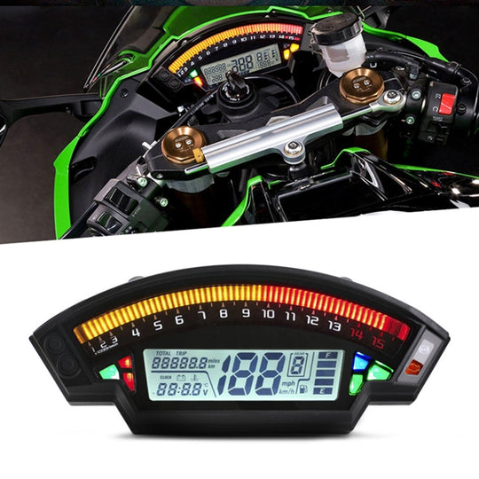 Motorcycle LCD TFT Digital Speedometer 14000RPM 6 Gear Backlight Motorcycle Odometer for 1,2,4 Cylinders Meter