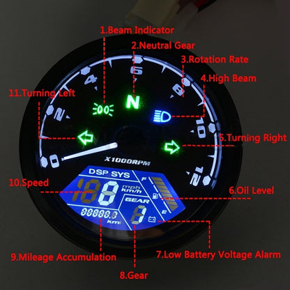 Universal Motorcycle Retro Modified Instrument Odometer LCD Instrument Assembly - Others by buy2fix | Online Shopping UK | buy2fix