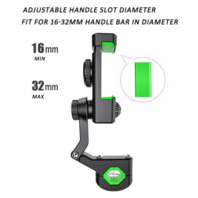 Motorcycle Spherical Compass Phone Holder, Handlebar with Light (Black) - Holder by buy2fix | Online Shopping UK | buy2fix