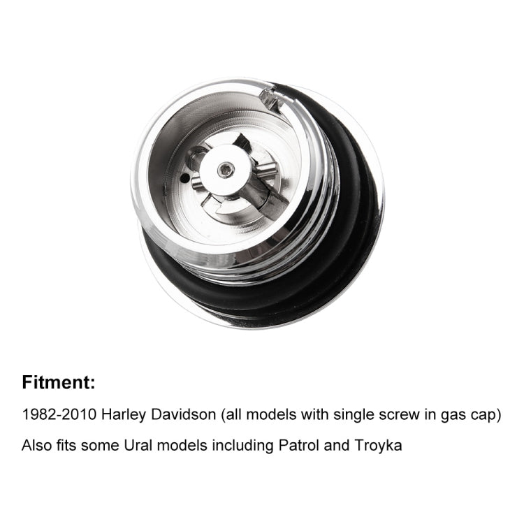 Motorcycle Flush Pop-up Gas Cap with O-ring for Harley Davidson (Silver) - Replacement Parts by buy2fix | Online Shopping UK | buy2fix