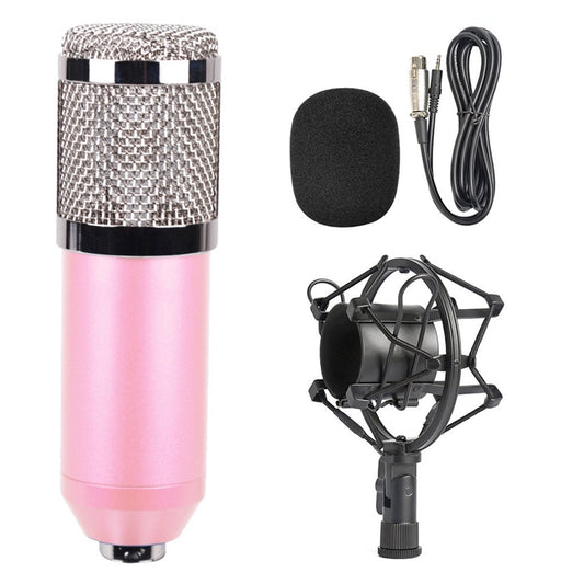 BM-800 3.5mm Studio Recording Wired Condenser Sound Microphone with Shock Mount, Compatible with PC / Mac for Live Broadcast Show, KTV, etc.(Pink) - Microphone by buy2fix | Online Shopping UK | buy2fix