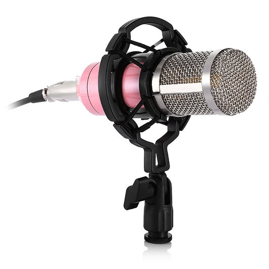 BM-800 3.5mm Studio Recording Wired Condenser Sound Microphone with Shock Mount, Compatible with PC / Mac for Live Broadcast Show, KTV, etc.(Pink) - Microphone by buy2fix | Online Shopping UK | buy2fix