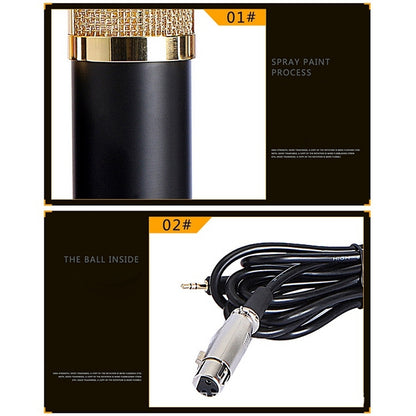 BM-800 3.5mm Studio Recording Wired Condenser Sound Microphone with Shock Mount, Compatible with PC / Mac for Live Broadcast Show, KTV, etc.(Red) - Microphone by buy2fix | Online Shopping UK | buy2fix