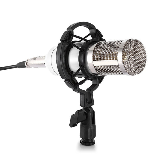 BM-800 3.5mm Studio Recording Wired Condenser Sound Microphone with Shock Mount, Compatible with PC / Mac for Live Broadcast Show, KTV, etc.(White) - Microphone by buy2fix | Online Shopping UK | buy2fix