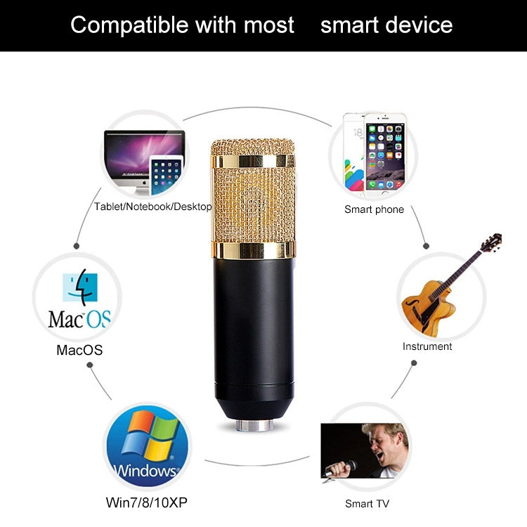 BM-800 Network K-Song Dedicated High-end Metal Shock Mount Microphone Set(Black) - Microphone by buy2fix | Online Shopping UK | buy2fix