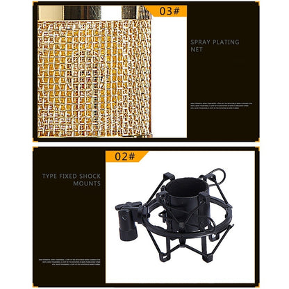BM-800 Network K-Song Dedicated High-end Metal Shock Mount Microphone Set(Black) - Microphone by buy2fix | Online Shopping UK | buy2fix