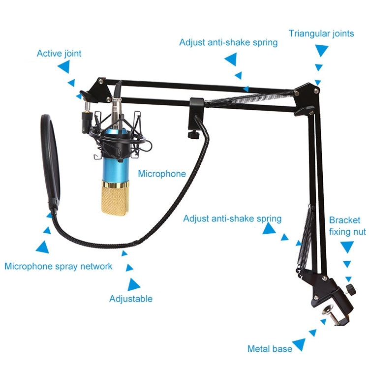 BM-800 Network K-Song Dedicated High-end Metal Shock Mount Microphone Set(Pink) - Microphone by buy2fix | Online Shopping UK | buy2fix