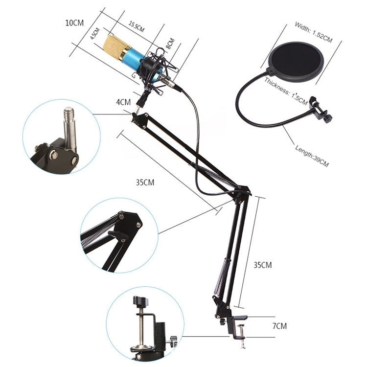 BM-800 Network K-Song Dedicated High-end Metal Shock Mount Microphone Set(Pink) - Microphone by buy2fix | Online Shopping UK | buy2fix