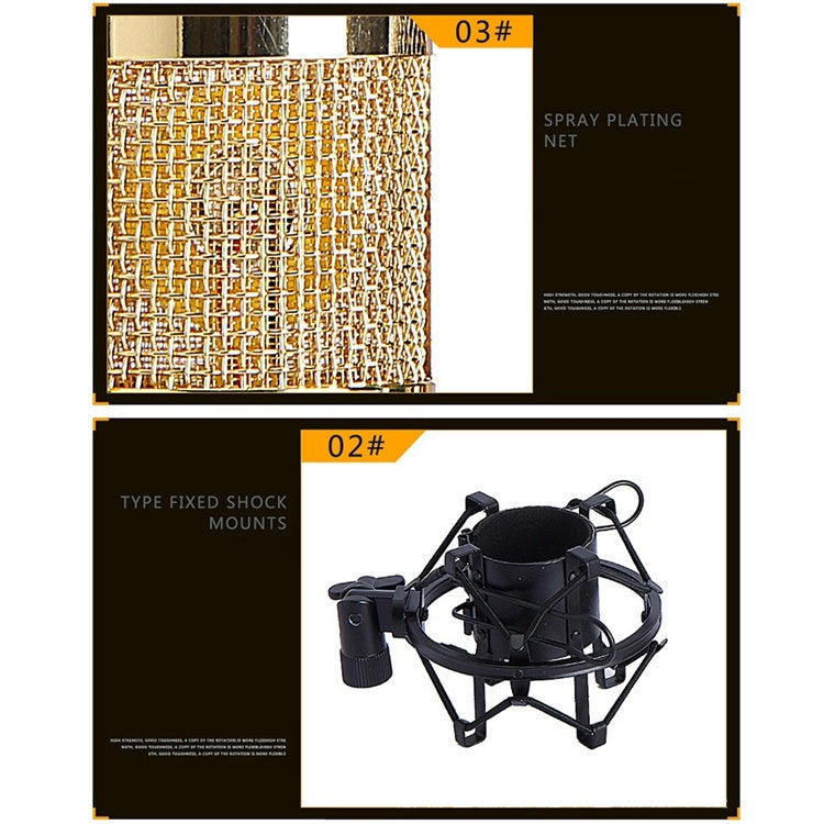 BM-800 Network K-Song Dedicated High-end Metal Shock Mount Microphone Set(Pink) - Microphone by buy2fix | Online Shopping UK | buy2fix