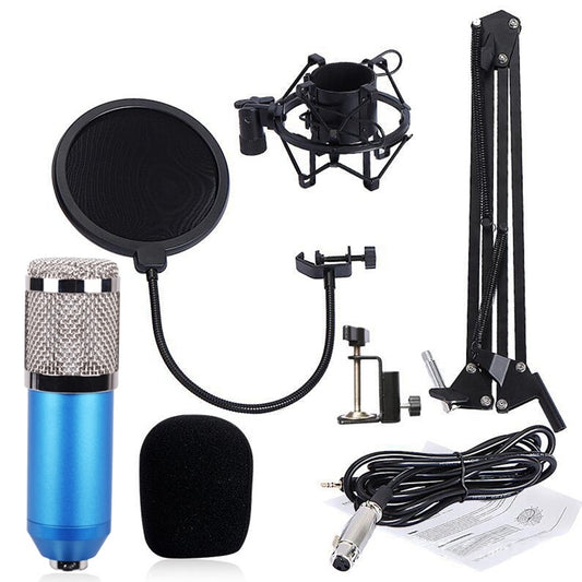 BM-800 Network K-Song Dedicated High-end Metal Shock Mount Microphone Set(Blue) - Microphone by buy2fix | Online Shopping UK | buy2fix