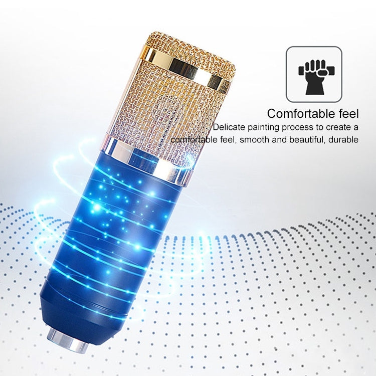 BM-800 Network K-Song Dedicated High-end Metal Shock Mount Microphone Set(Blue) - Microphone by buy2fix | Online Shopping UK | buy2fix