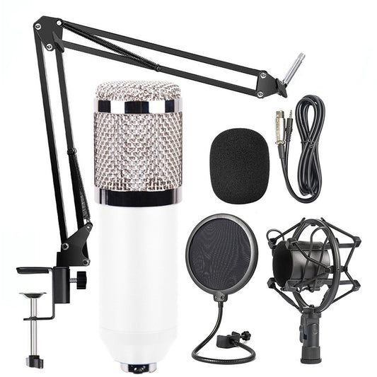 BM-800 Network K-Song Dedicated High-end Metal Shock Mount Microphone Set(White) - Microphone by buy2fix | Online Shopping UK | buy2fix