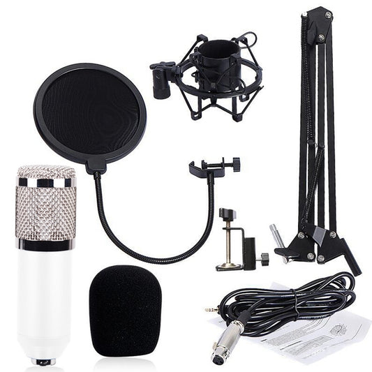 BM-800 Network K-Song Dedicated High-end Metal Shock Mount Microphone Set(White) - Microphone by buy2fix | Online Shopping UK | buy2fix