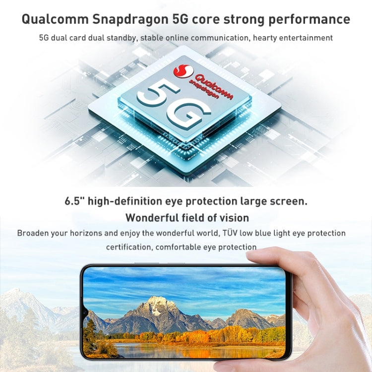 Honor Play6C 5G VNE-AN40, 6GB+128GB, China Version, Dual Back Cameras, Side Fingerprint Identification, 5000mAh Battery, 6.5 inch Magic UI 5.0 (Android R) Qualcomm Snapdragon 480 Plus Octa Core up to 2.2GHz, Network: 5G, Not Support Google Play(Black) - Honor by HONOR | Online Shopping UK | buy2fix