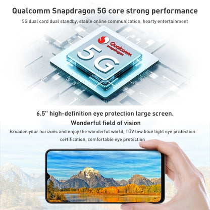 Honor Play6C 5G VNE-AN40, 8GB+128GB, China Version, Dual Back Cameras, Side Fingerprint Identification, 5000mAh Battery, 6.5 inch Magic UI 5.0 (Android R) Qualcomm Snapdragon 480 Plus Octa Core up to 2.2GHz, Network: 5G, Not Support Google Play(Silver) - Honor by HONOR | Online Shopping UK | buy2fix