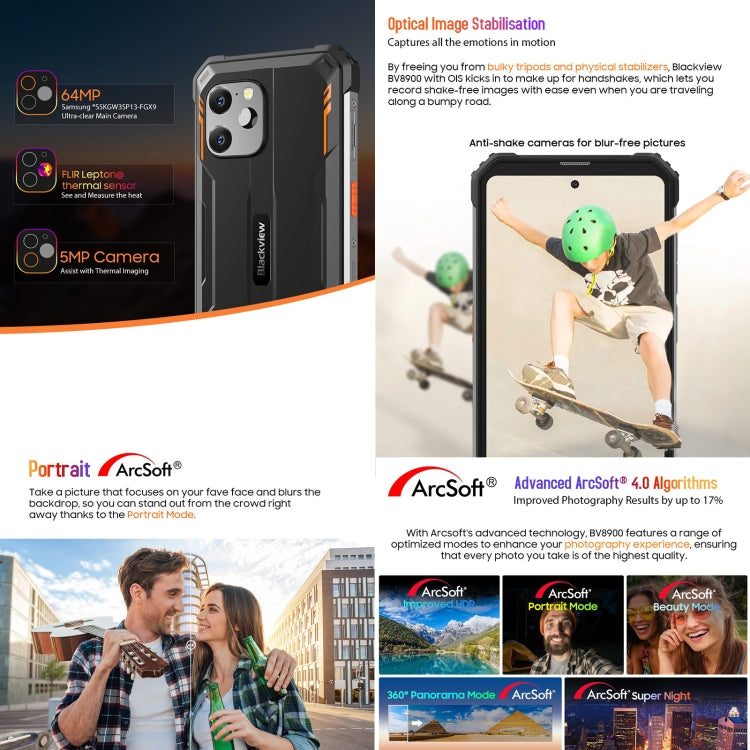 Blackview BV8900 Rugged Phone, Thermal Imaging Camera, 8GB+256GB by Blackview