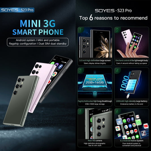 SOYES S23 Pro, 2GB+16GB, 3.0 inch Android 8.1 MTK6580 Quad Core up to 1.3GHz, Bluetooth, WiFi, GPS, Network: 3G, Dual SIM (Purple) - SOYES by SOYES | Online Shopping UK | buy2fix
