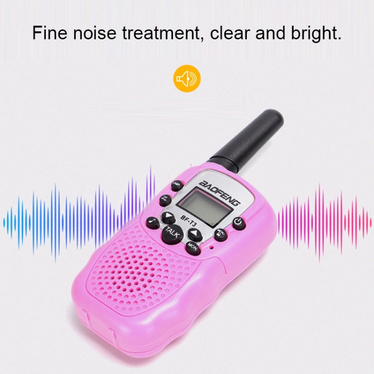 2 PCS BaoFeng BF-T3 1W Children Single Band Radio Handheld Walkie Talkie with Monitor Function, US Plug - Handheld Walkie Talkie by BAOFENG | Online Shopping UK | buy2fix