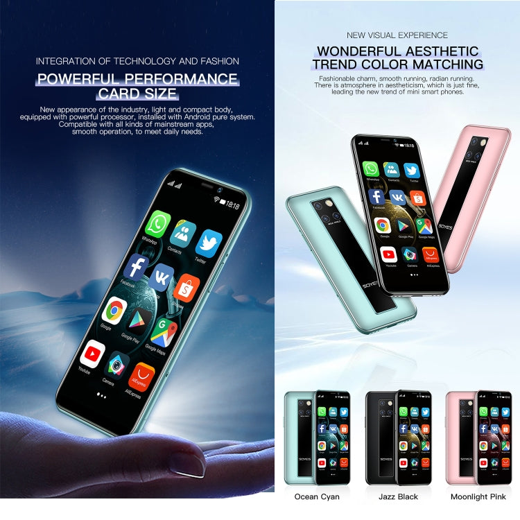 SOYES S10H, 3GB+64GB, Face Identification, 3.46 inch Android 9.0 MTK6739CW Quad Core up to 1.28GHz, Dual SIM, Bluetooth, WiFi, GPS, Network: 4G(Emerald) by SOYES