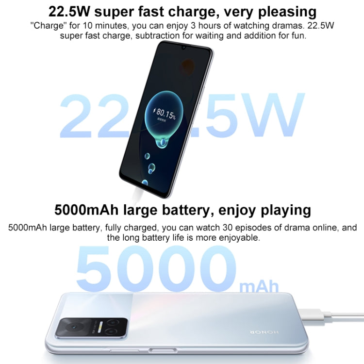 Honor Play6T 5G, 8GB+128GB, China Version, Triple Back Cameras, Side Fingerprint Identification, 5000mAh Battery, 6.74 inch Magic UI 5.0 (Android 11) MediaTek Dimensity 700 Octa Core up to 2.2GHz, Network: 5G, OTG, Not Support Google Play(Blue) - Honor by HONOR | Online Shopping UK | buy2fix