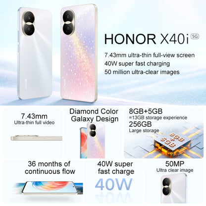 Honor X40i 5G DIO-AN00, 50MP Cameras, 8GB+128GB, China Version, Dual Back Cameras, Side Fingerprint Identification, 4000mAh Battery, 6.7 inch Magic UI 6.1 / Android 12 Dimensity 700 Octa Core up to 2.2GHz, Network: 5G, OTG, Not Support Google Play(Green) - Honor by HONOR | Online Shopping UK | buy2fix