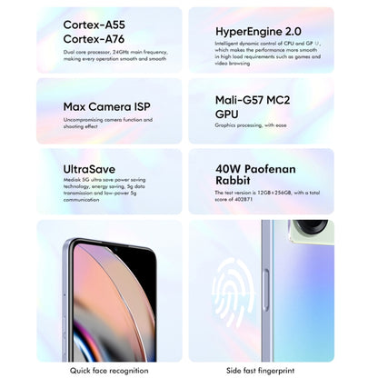 Realme V23 5G, 48MP Camera, 12GB+256GB, Dual Back Cameras, Side Fingerprint Identification, 5000mAh Battery, 6.58 inch Realme UI 3.0 / Android 12 MediaTek Dimensity 810 Octa Core up to 2.4GHz, Network: 5G, Support Google Play(Midnight Black) - Other by Realme | Online Shopping UK | buy2fix