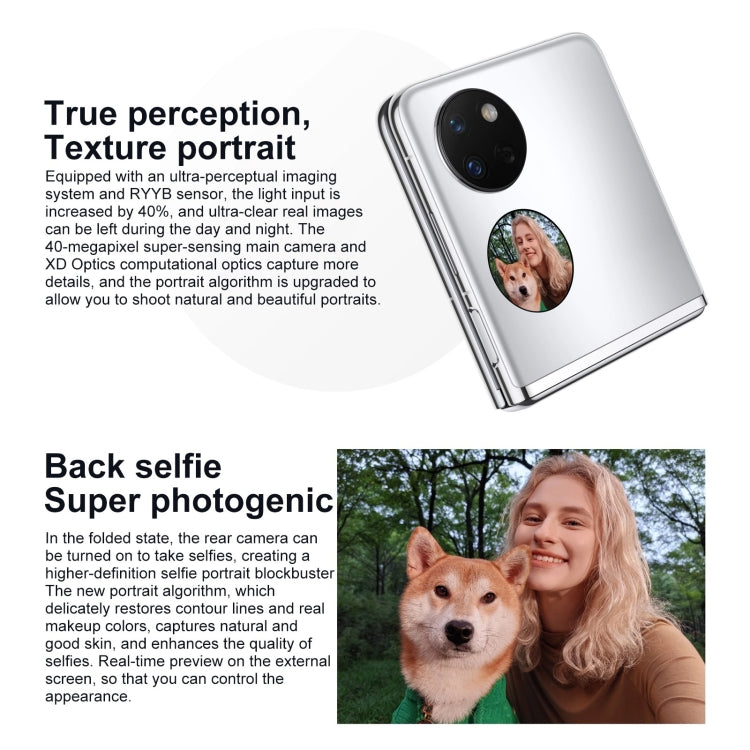 HUAWEI Pocket S 128GB BAL-AL60, 40MP Camera, China Version, Dual Back Cameras, Side Fingerprint Identification, 6.9 inch + 1.04 inch HarmonyOS 3.0 Snapdragon 778G Octa Core up to 2.42GHz, Network: 4G, OTG, NFC, Not Support Google Play(Silver) by Huawei