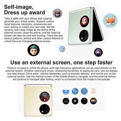 HUAWEI Pocket S 128GB BAL-AL60, 40MP Camera, China Version, Dual Back Cameras, Side Fingerprint Identification, 6.9 inch + 1.04 inch HarmonyOS 3.0 Snapdragon 778G Octa Core up to 2.42GHz, Network: 4G, OTG, NFC, Not Support Google Play(Silver) by Huawei