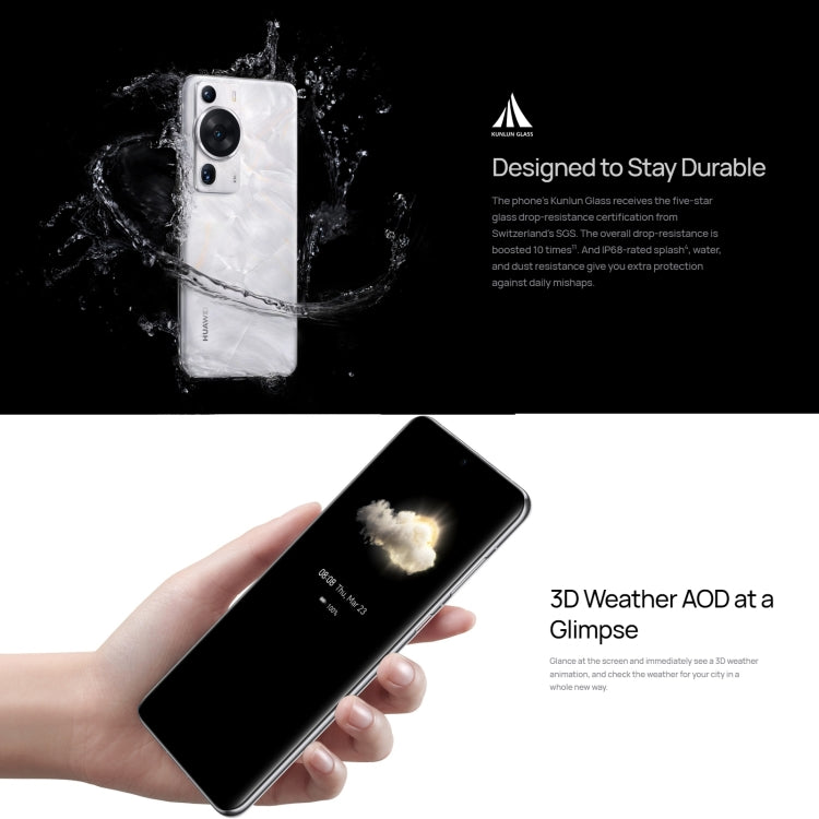 HUAWEI P60 Pro MNA-AL00, 12GB+256GB, 48MP Camera, China Version, Triple Back Cameras, In-screen Fingerprint Identification, 6.67 inch HarmonyOS 3.1 Qualcomm Snapdragon 8+ 4G Octa Core up to 3.2GHz, Network: 4G, OTG, NFC, Not Support Google Play(Black) - Huawei Mate & P by Huawei | Online Shopping UK | buy2fix