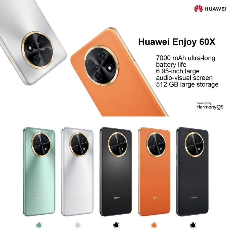 Huawei Enjoy 60X 128GB STG-AL00, China Version, Dual Back Cameras, Side Fingerprint Identification, 7000mAh Battery, 6.95 inch HarmonyOS 3.0 Qualcomm Snapdragon 680 Octa Core 2.4GHz, Network: 4G, OTG, NFC, Not Support Google Play(Silver) by Huawei