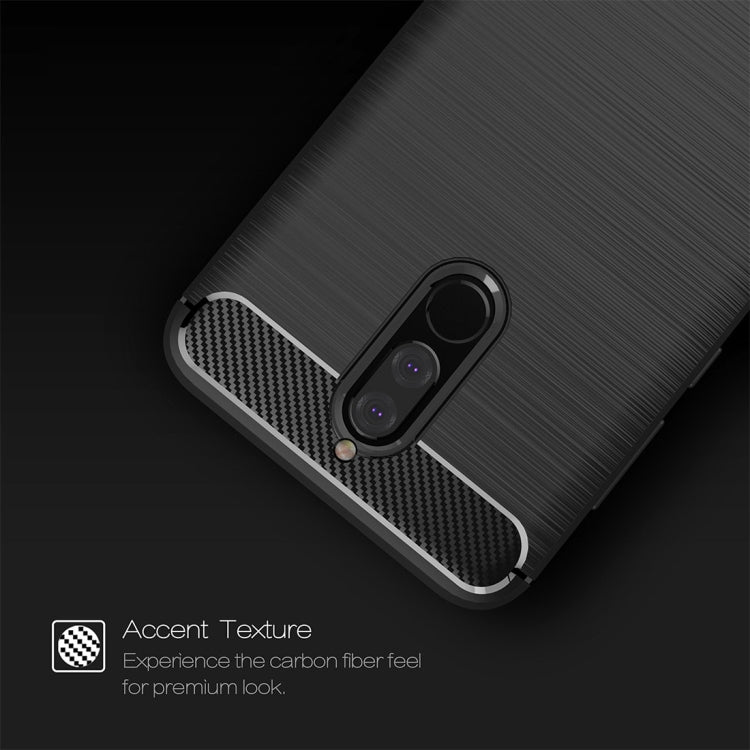 For Huawei Mate 10 Lite Brushed Carbon Fiber Texture TPU Shockproof Anti-slip Soft Protective Back Cover Case(Black) - Huawei Cases by buy2fix | Online Shopping UK | buy2fix