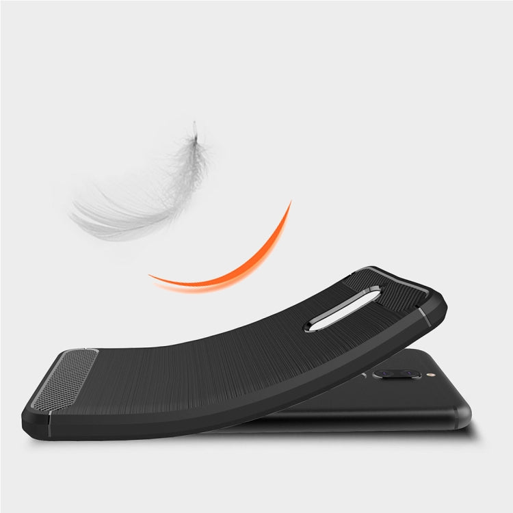 For Huawei Mate 10 Lite Brushed Carbon Fiber Texture TPU Shockproof Anti-slip Soft Protective Back Cover Case(Black) - Huawei Cases by buy2fix | Online Shopping UK | buy2fix