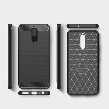 For Huawei Mate 10 Lite Brushed Carbon Fiber Texture TPU Shockproof Anti-slip Soft Protective Back Cover Case(Black) - Huawei Cases by buy2fix | Online Shopping UK | buy2fix