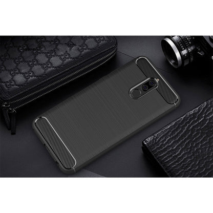 For Huawei Mate 10 Lite Brushed Carbon Fiber Texture TPU Shockproof Anti-slip Soft Protective Back Cover Case(Black) - Huawei Cases by buy2fix | Online Shopping UK | buy2fix