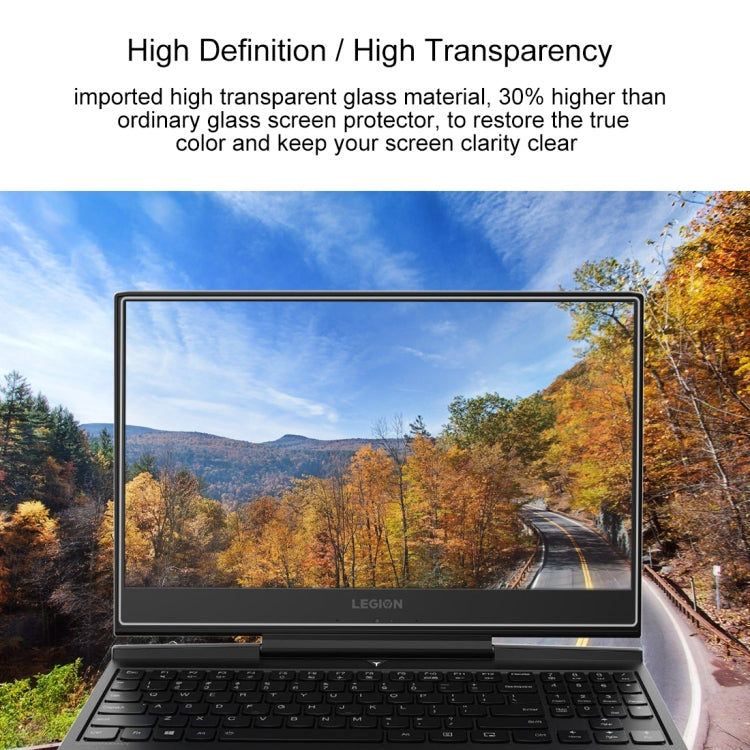 9H Surface Hardness Full Screen Tempered Glass Film for Lenovo Y7000P 15.6 inch by buy2fix