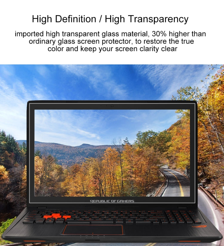 Laptop Screen HD Tempered Glass Protective Film for ASUS ROG GL553VD 15.6 inch by buy2fix