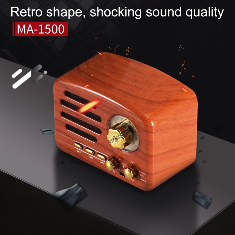 Angel MA-1500 Retro Bluetooth HiFi Radio Speaker with Colorful LED Light, Support USB & FM & 3.5mm Aux - Mini Speaker by buy2fix | Online Shopping UK | buy2fix