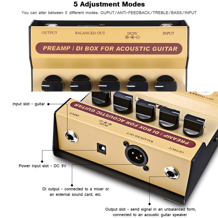 JOYO AD-2 Acoustic Guitar Floor Preamp DI - Guitar Tuner Accessories by JOYO | Online Shopping UK | buy2fix