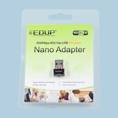 EDUP EP-AX300 300Mbps WiFi6 USB Free Drive Network Adapter - USB Network Adapter by EDUP | Online Shopping UK | buy2fix