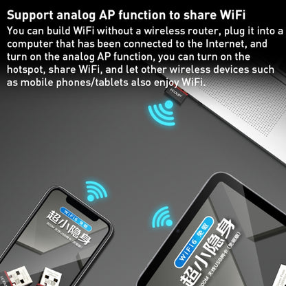 EDUP EP-AX300 300Mbps WiFi6 USB Free Drive Network Adapter - USB Network Adapter by EDUP | Online Shopping UK | buy2fix